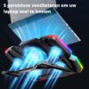 CoolCold Laptop Koeler + Telefoonhouder - K44 - "17 Inch - Afbeelding 3