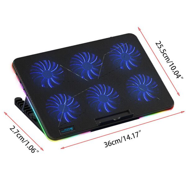 CoolCold - Laptop Koeler + Telefoonhouder - F5 - “17 Inch - Afbeelding 2