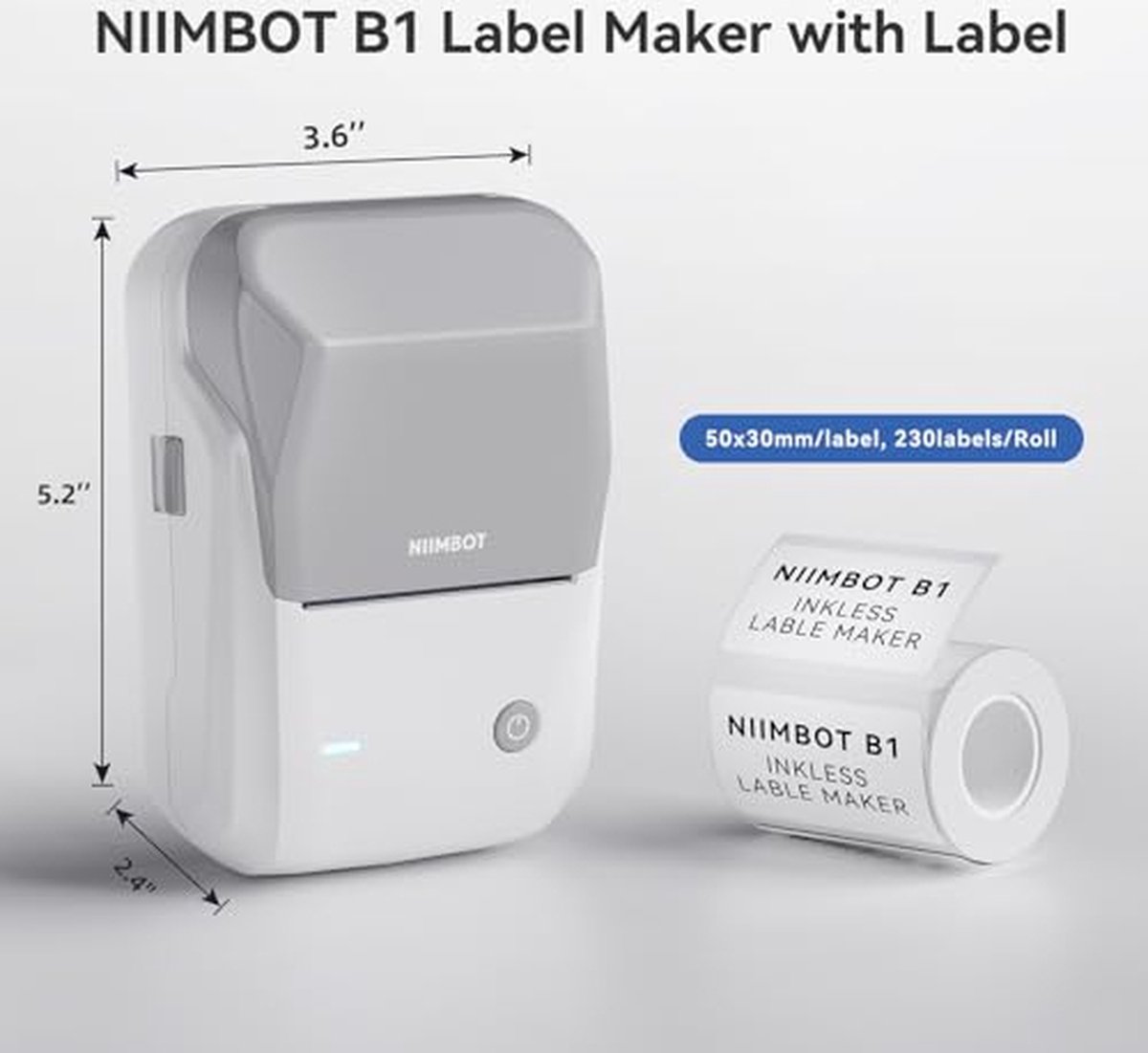 Niimbot - B1 - Labelprinter - Grijs - Afbeelding 2