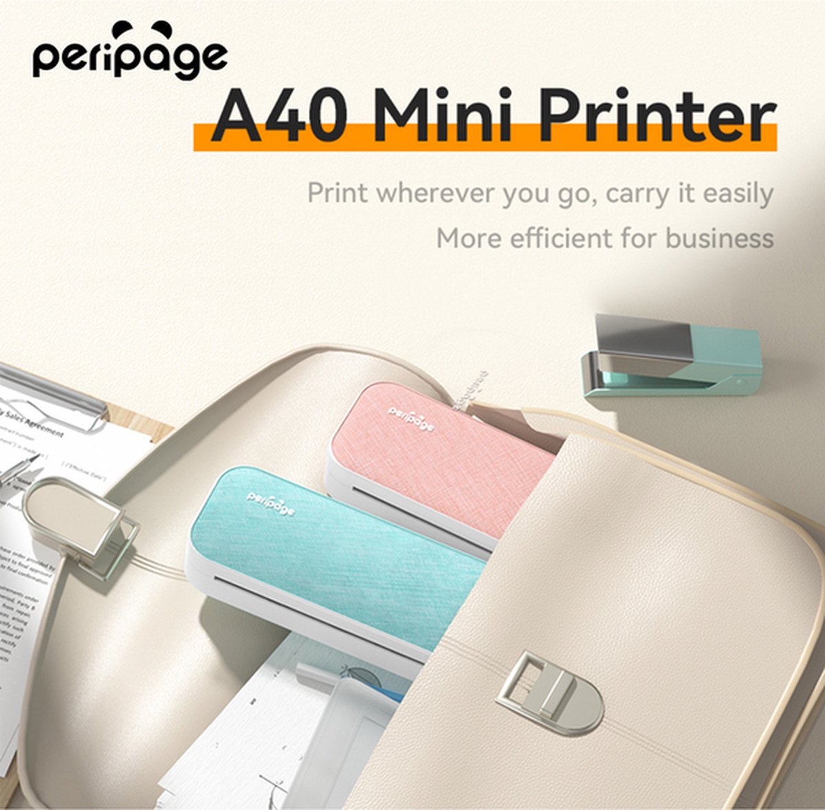 Peripage - A40 - Draagbare Printer - Grijs - A4 - Afbeelding 2