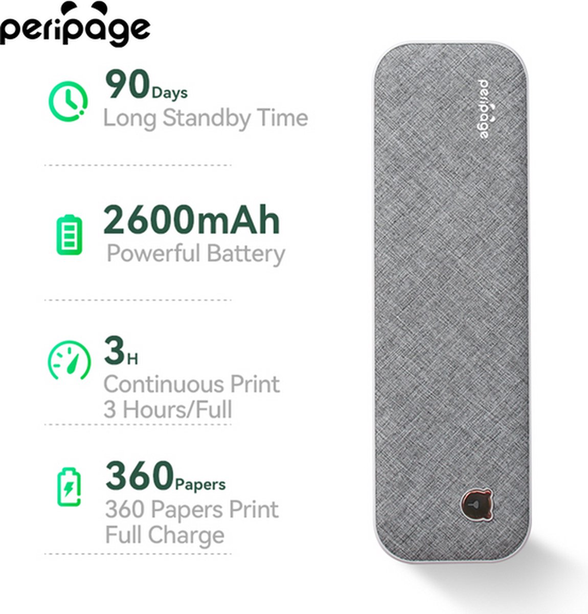 Peripage - A40 - Draagbare Printer - Grijs - A4 - Afbeelding 3