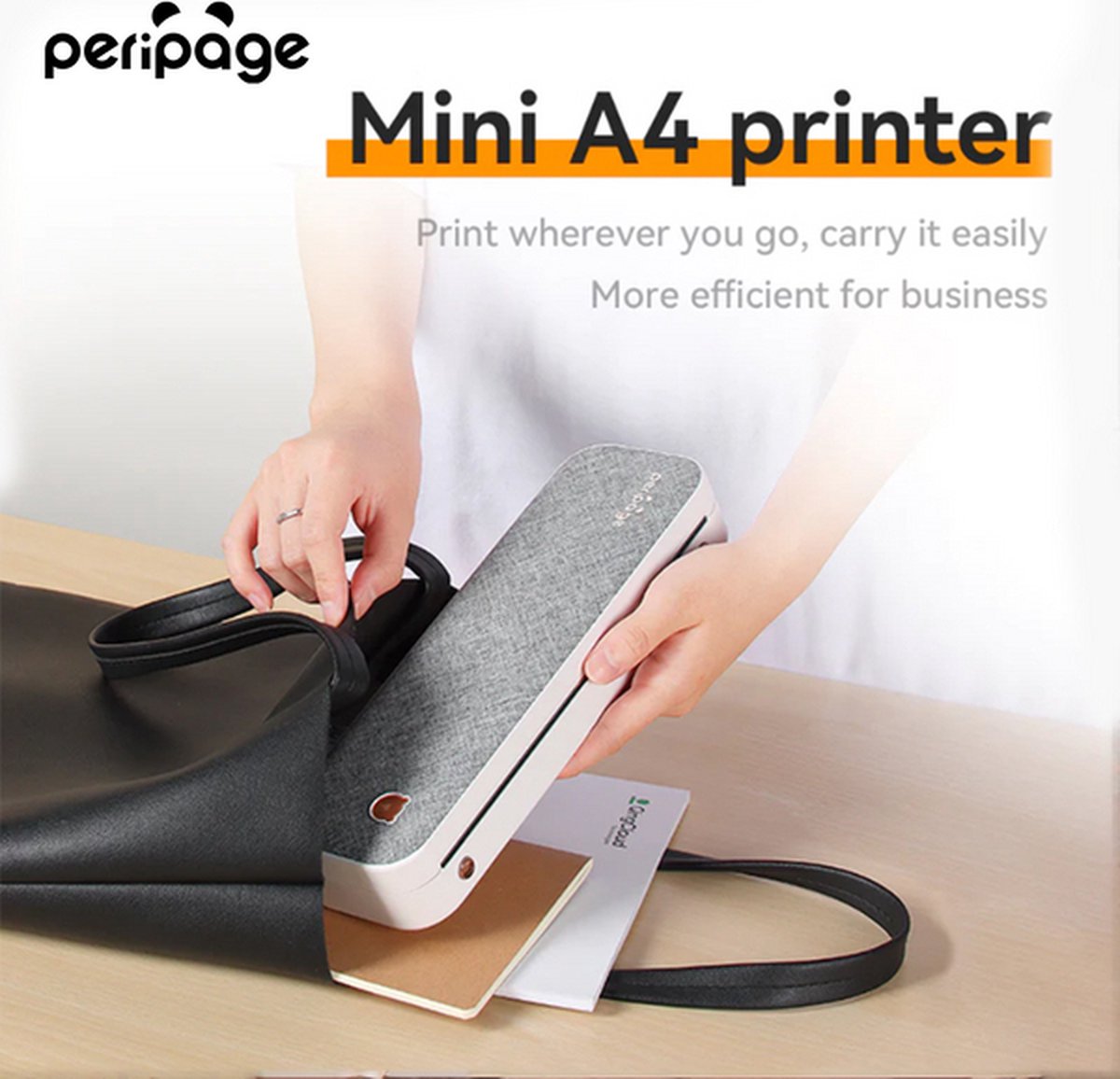 Peripage - A40 - Draagbare Printer - Grijs - A4 - Afbeelding 4