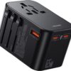 USAMS Wereldstekker 65W EU / UK / VS / AU 2x USB-C - USB-A PD Zwart - Afbeelding 3