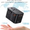 USAMS Wereldstekker 65W EU / UK / VS / AU 2x USB-C - USB-A PD Zwart - Afbeelding 5