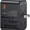 USAMS Wereldstekker 65W EU / UK / VS / AU 2x USB-C - USB-A PD Zwart - Afbeelding 11