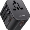 USAMS Wereldstekker 20W EU / UK / VS / AU 2x USB-C – USB-A PD Zwart - Afbeelding 10
