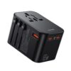 USAMS Wereldstekker 65W EU / UK / VS / AU 2x USB-C - USB-A PD Zwart
