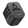 USAMS Wereldstekker 20W EU / UK / VS / AU 2x USB-C – USB-A PD Zwart