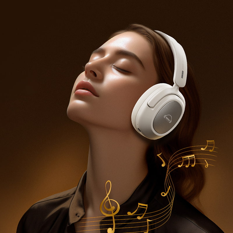 Remax RB-850HB - Bluetooth Koptelefoon - Active Noice Cancelling - Wit - Afbeelding 5