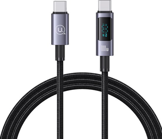 USAMS - USB kabel - Type-C naar Type-C - 100W - 1,2 m - Grijs