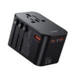 USAMS Wereldstekker 65W EU / UK / VS / AU 2x USB-C - USB-A PD Zwart