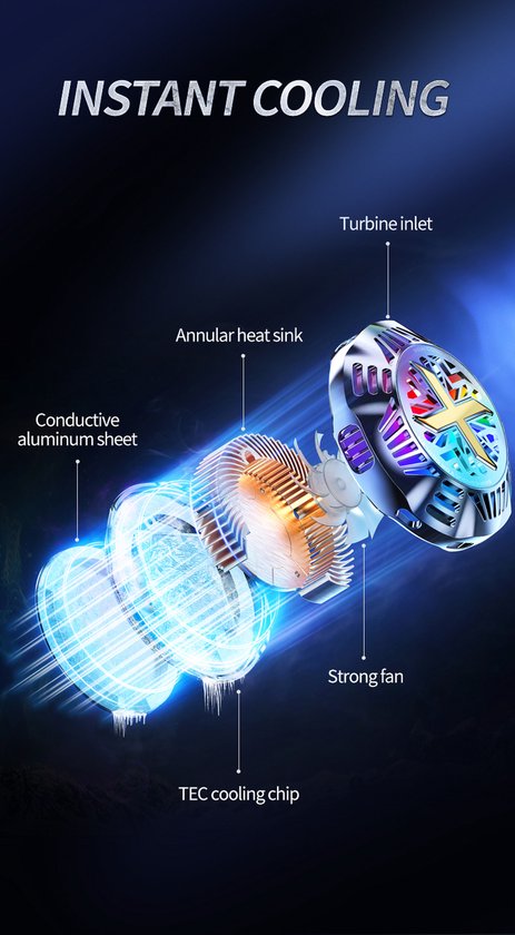 CoolCold G5 - Telefoon Koeler - Breedte vanaf 65mm - Zwart - Afbeelding 7