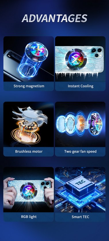 CoolCold G5 - Telefoon Koeler - Breedte vanaf 65mm - Zwart - Afbeelding 2