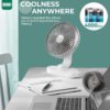 Ocoopa D77 - Mini USB ventilator- Zilver - Oplaadbaar - Afbeelding 5