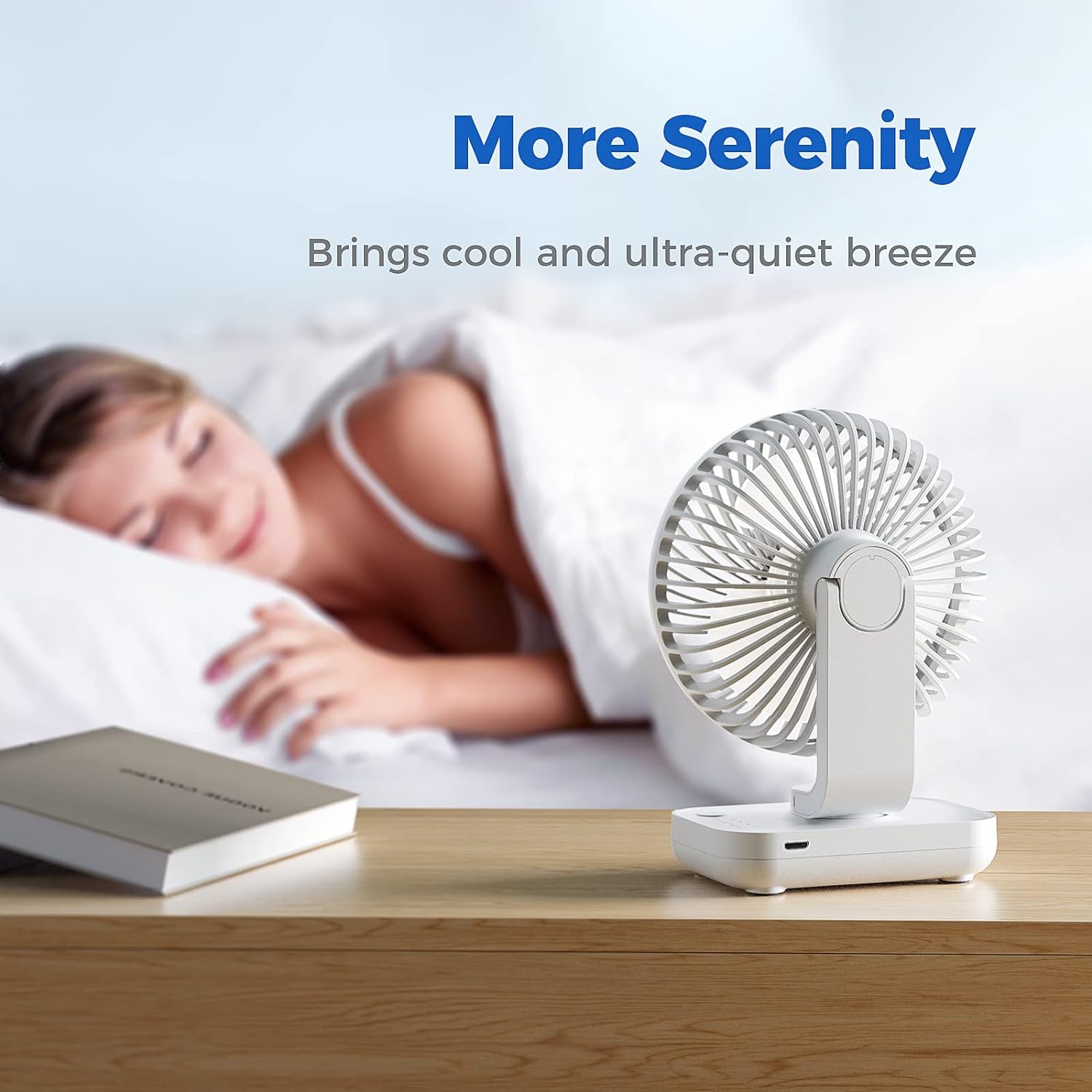 Ocoopa D606 - Bureauventilator - Wit - Oplaadbaar - Afbeelding 3