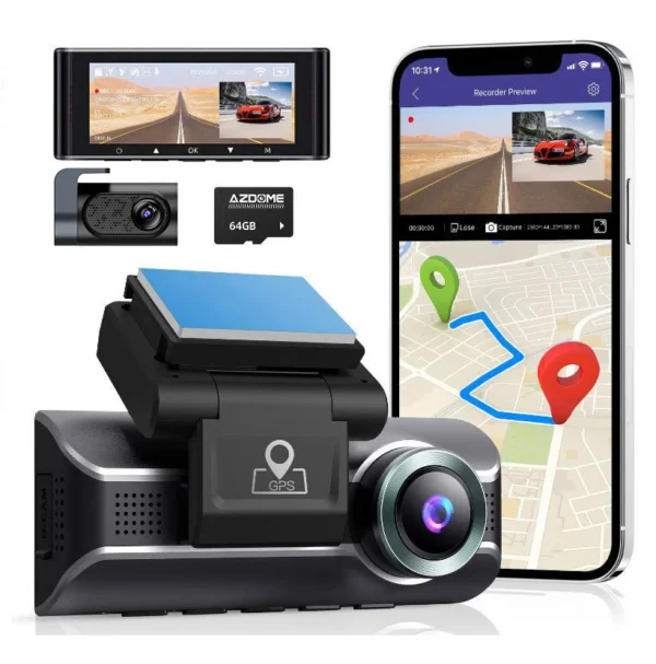 AZDome M550 Pro 2CH 4K Wifi GPS 64gb dashcam - Afbeelding 5