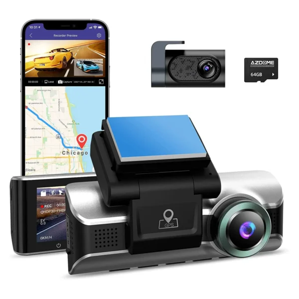 AZDome M550 Pro 2CH 4K Wifi GPS 64gb dashcam - Afbeelding 4