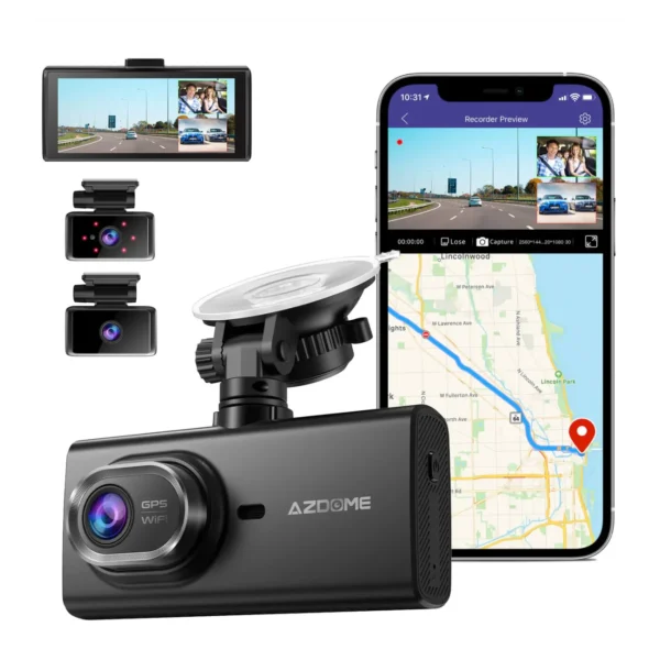 AZDome M560 3CH 4K Wifi GPS 128gb dashcam - Afbeelding 8