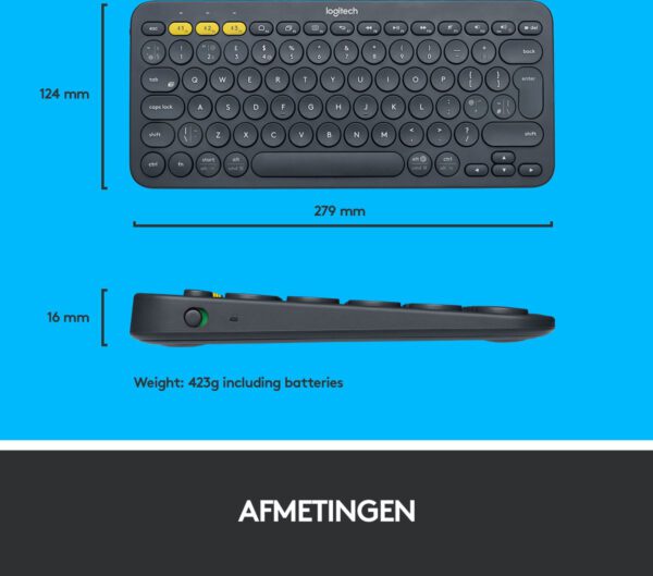 Logitech K380 - Draadloos Bluetooth Toetsenbord - Grijs - Afbeelding 10