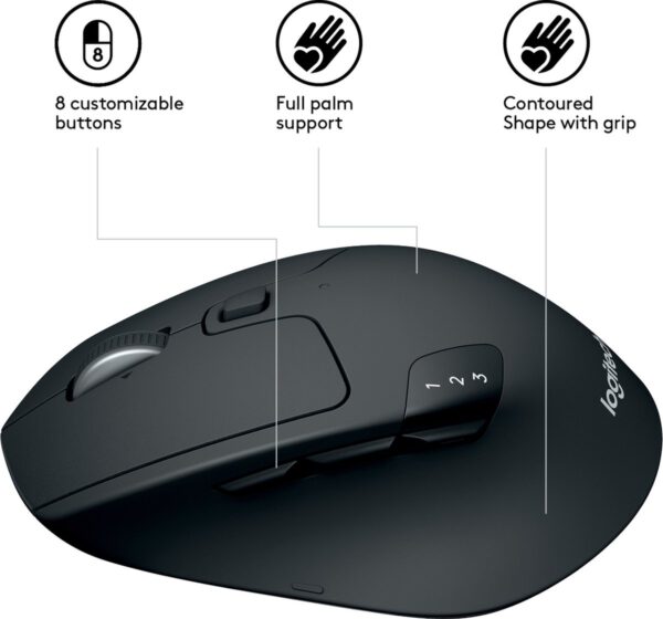 Logitech M720 - Draadloze Muis - Zwart - Afbeelding 8