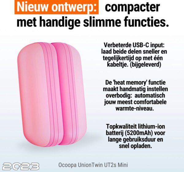 Ocoopa UT2s Mini - Handwarmer - Roze - Afbeelding 4