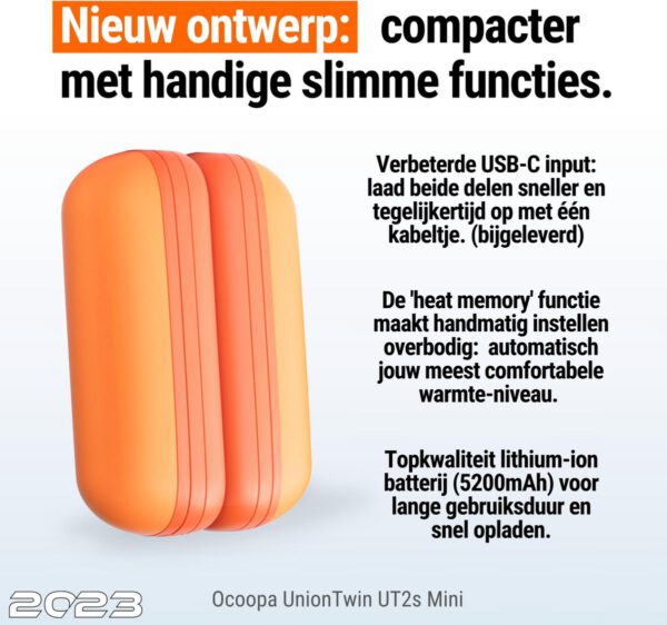 Ocoopa UT2s Mini – Handwarmer – Oranje - Afbeelding 4