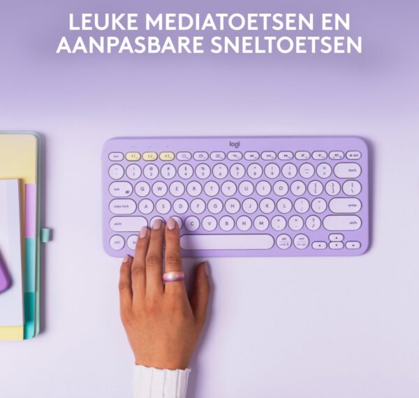 Logitech K380 - Draadloos Bluetooth Toetsenbord - Lavender - Afbeelding 12