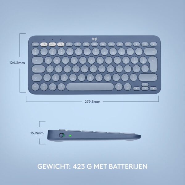 Logitech K380 - Draadloos Toetsenbord - Blueberry - Voor Mac - Afbeelding 7