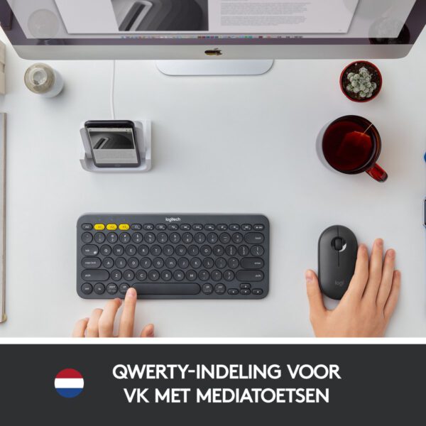 Logitech K380 - Draadloos Bluetooth Toetsenbord - Grijs - Afbeelding 7