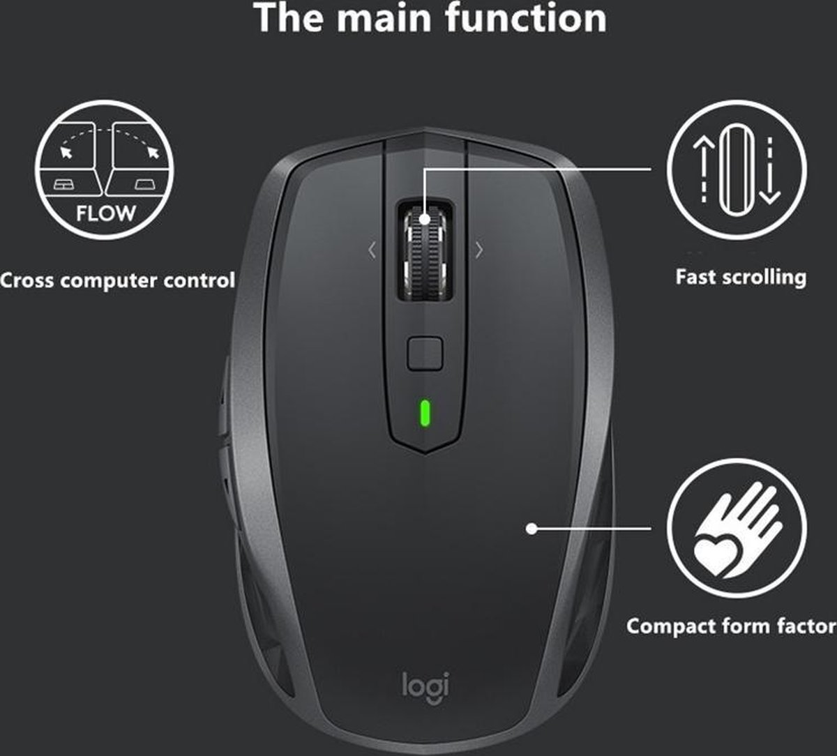 Logitech MX Anywhere 2S - Draadloze Muis - Grijs - Afbeelding 18