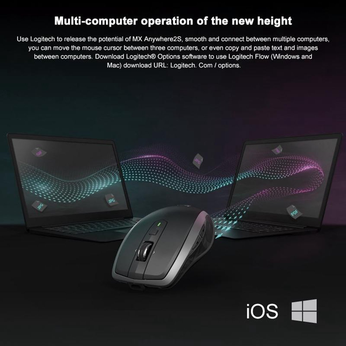 Logitech MX Anywhere 2S - Draadloze Muis - Grijs - Afbeelding 13