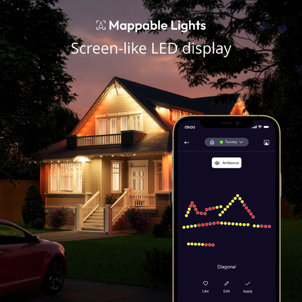 Twinkly Permanent Outdoor lights - 72 lamps - Afbeelding 2