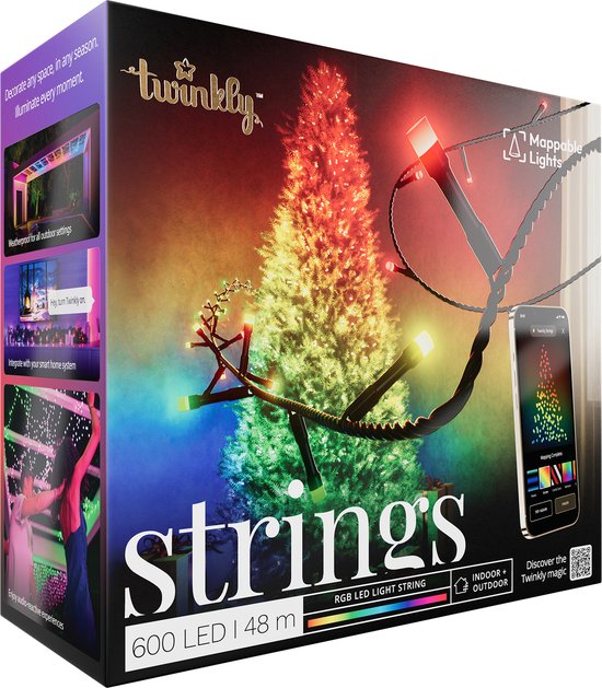 Twinkly Strings Lichtsnoer - 48M - LED - 600LED RGB - Dimbaar - Binnen & Buiten - Afbeelding 6