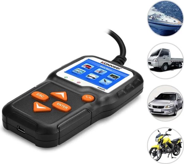 Konnwei KW650 - Motorfiets & Auto Accutester 6 - 16 Volt - Afbeelding 5