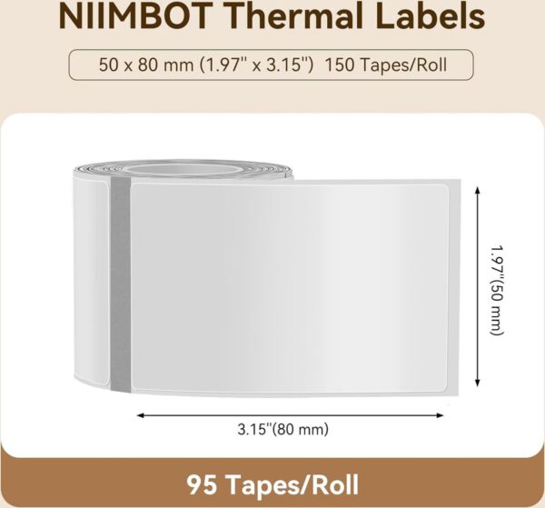 Niimbot Labels voor K3/B1/B21/B3S - 50x80 mm - 95 vellen - Wit - Afbeelding 6