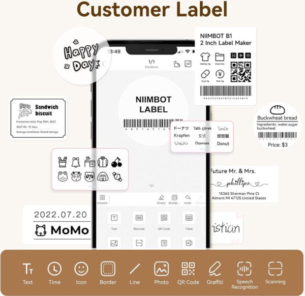 Niimbot Labels voor K3/B1/B21/B3S - 50x80 mm - 95 vellen - Wit - Afbeelding 7