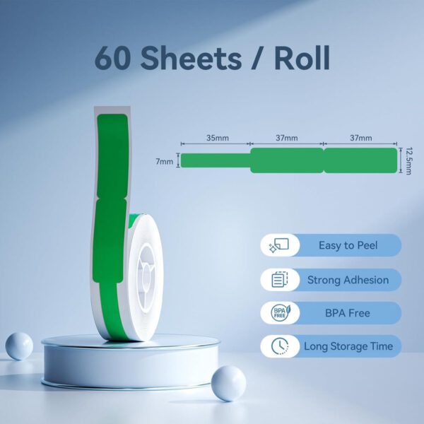 Niimbot - Labels/Etiketten B18 - 12,5x109 Kabel - Groen - Afbeelding 3