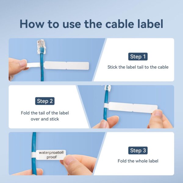 Niimbot - Labels/Etiketten B18 - 12,5x109 Kabel - Blauw - Afbeelding 4