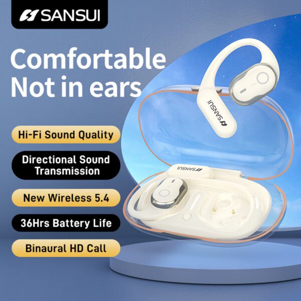 Sansui W26 - Bluetooth Oordopjes - BT 5.4 - ENC - Beige - Afbeelding 2