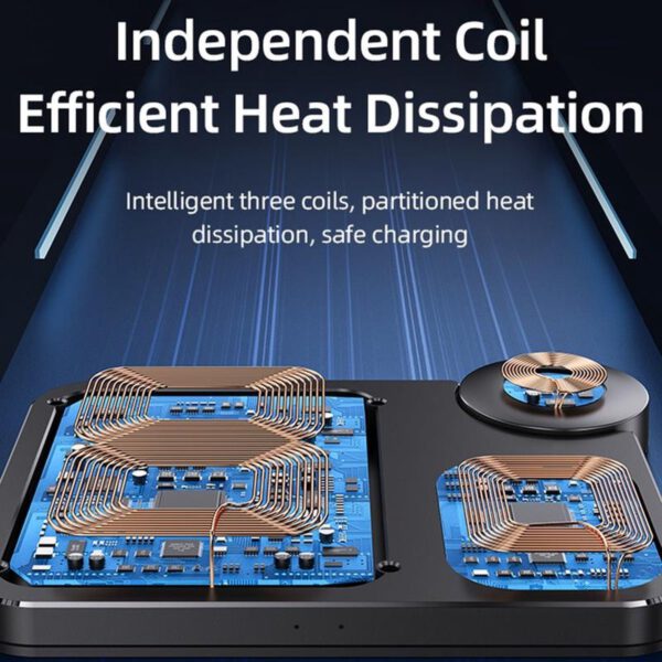 USAMS CD190 - Draadloze oplader - 3 in 1 - 15W - Afbeelding 9