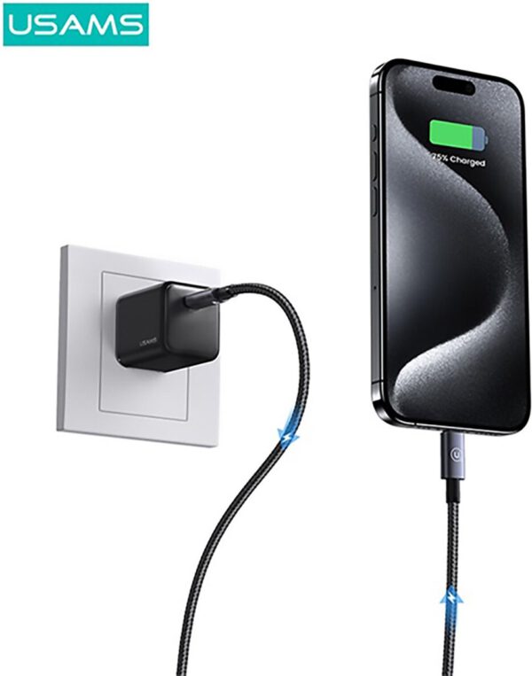 USAMS SJ678 - USB-C Kabel - 60W Fast Charging 0.25 m - Afbeelding 3