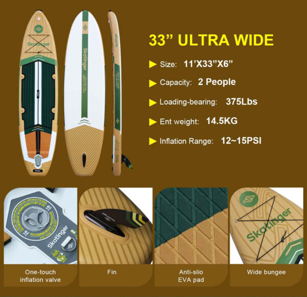 Skatinger Peninsula Trojan Horse 335x84x15 cm (11') touring SUP board - Afbeelding 4