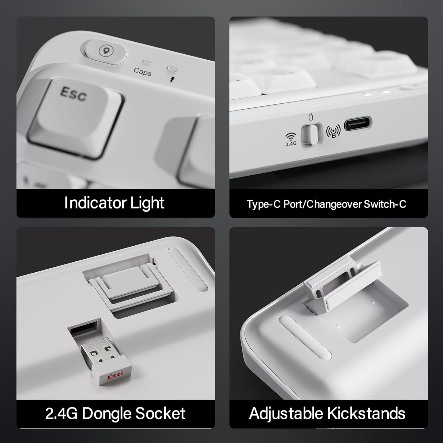 KZZI I75 - Toetsenbord - Wit - Low Profile - Red Switch - Afbeelding 7