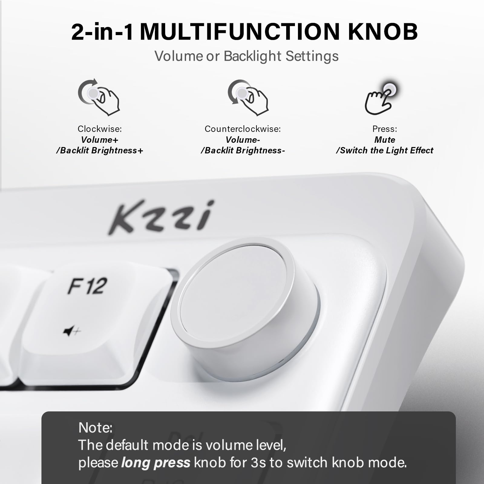 KZZI I75 - Toetsenbord - Wit - Low Profile - Red Switch - Afbeelding 3