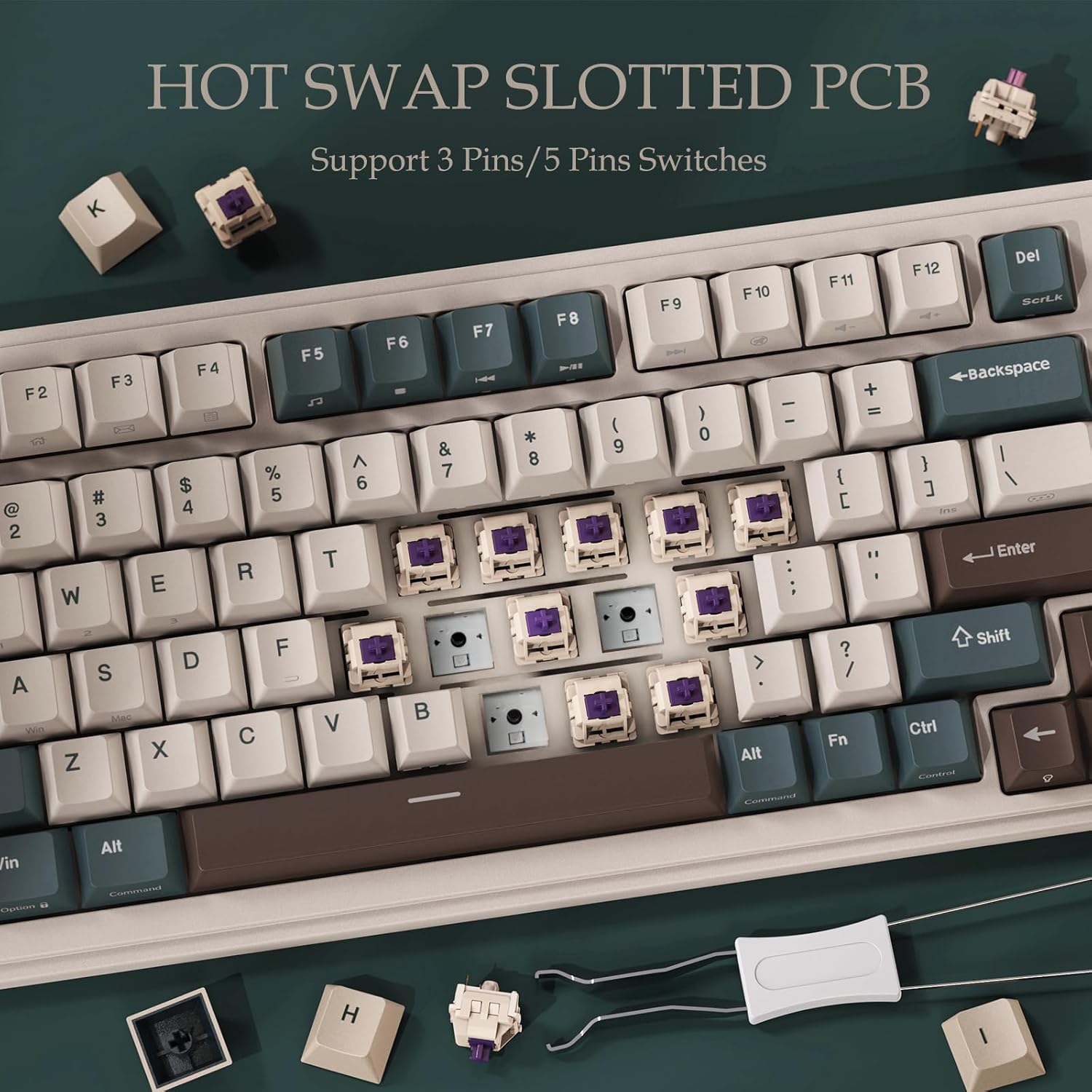 KZZI K98 - Toetsenbord - Oasis Green - Rainbow Switch - Afbeelding 5