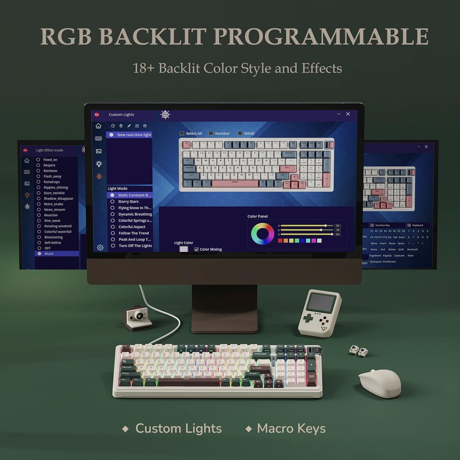 KZZI K98 - Toetsenbord - Oasis Green - Rainbow Switch - Afbeelding 3