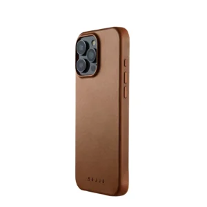 Mujjo Full Leather Mag Case geschikt voor iPhone 16 Pro Max Hoesje - Dark Tan