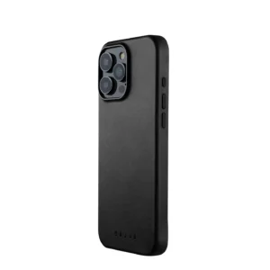 Mujjo Full Leather Mag Case geschikt voor iPhone 16 Pro Max Hoesje - Zwart