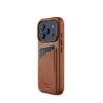 Mujjo Lederen portomonee hoesje iPhone 17 Pro - Tan