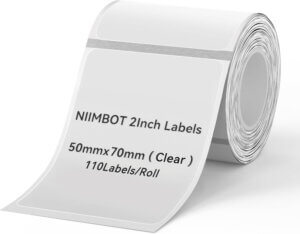 Niimbot - Labels/Etiketten B21/B1/B31/B3S/K3 - 50x70mm - 110 vellen - Transparant